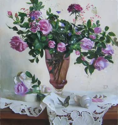 Розы и грёзы 45 х 50 х.м.