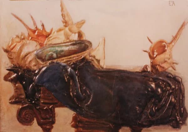 Ракушки на синем 30 х 40 орг. смеш. техн.