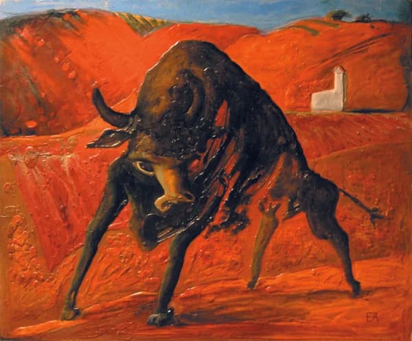 Бык, 120x100, смешанная техника, 1995