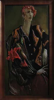 Марина с лилией 80 х 55 орг. смеш. техн.