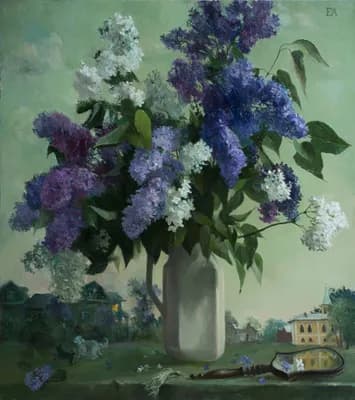 сирень в Тярлево 80х70 х.м.