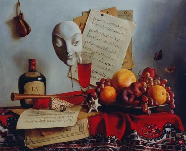 Маска и фрукты.